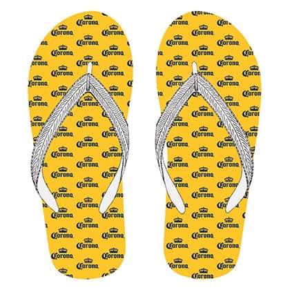  Corona Logos Yellow Men's Flip Flops 