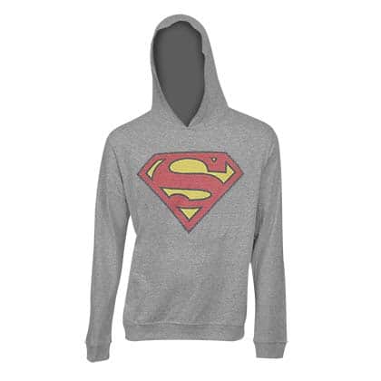  Superman Logo Grey Hoodie 